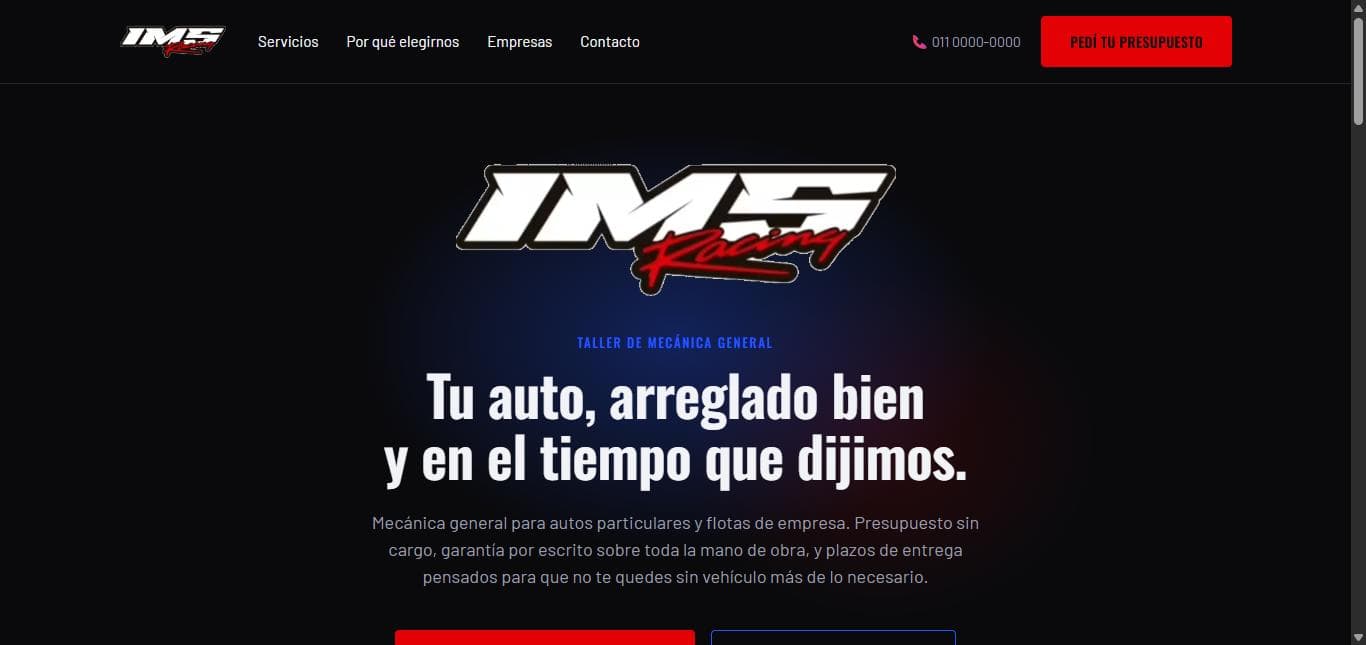 Captura del sitio IMS Racing